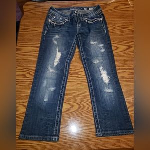 Miss Me Cropped Blue Jeans Size 25